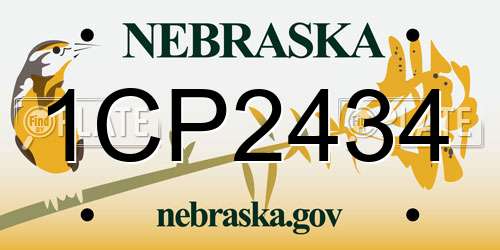 1CP2434 Nebraska License Plate