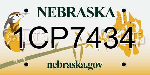 1CP7434 Nebraska License Plate