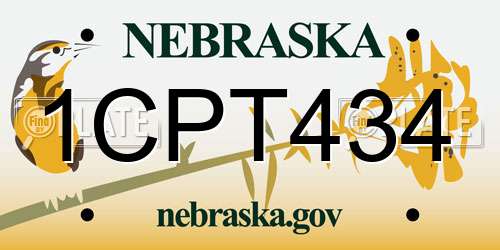 1CPT434 Nebraska License Plate