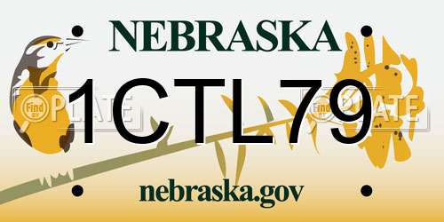 1CTL79 Nebraska License Plate