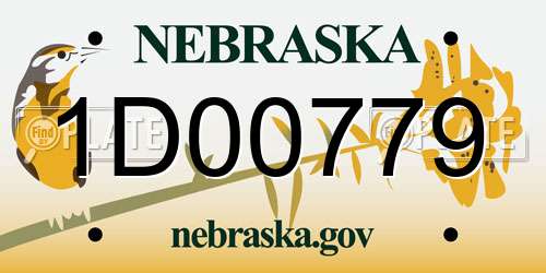 1D00779 Nebraska License Plate