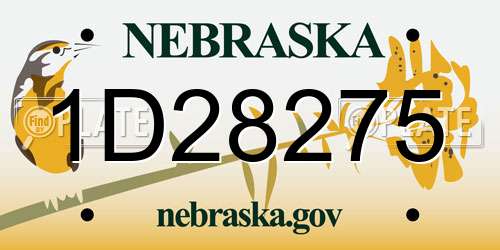 1D28275 Nebraska License Plate