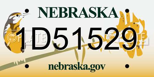 1D51529 Nebraska License Plate