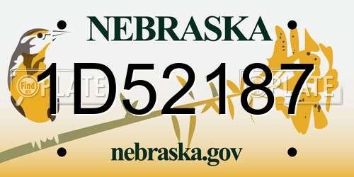 1D52187 Nebraska License Plate