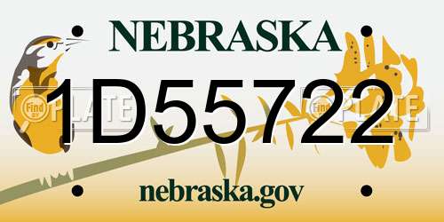 1D55722 Nebraska License Plate