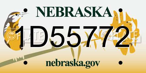 1D55772 Nebraska License Plate