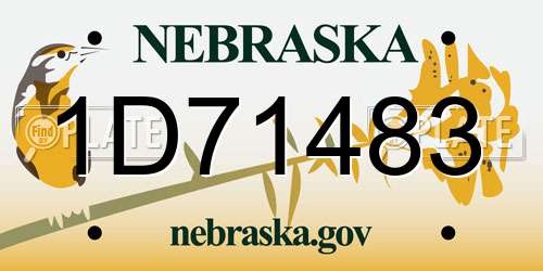 1D71483 Nebraska License Plate