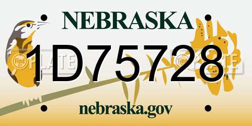 1D75728 Nebraska License Plate