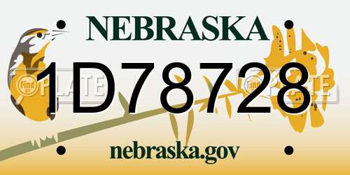 1D78728 Nebraska License Plate