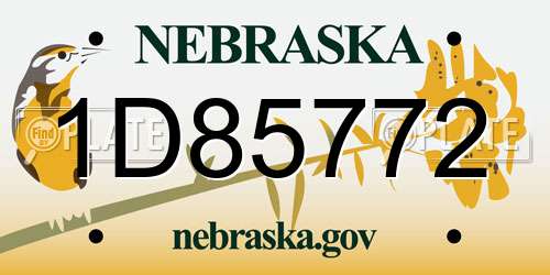 1D85772 Nebraska License Plate