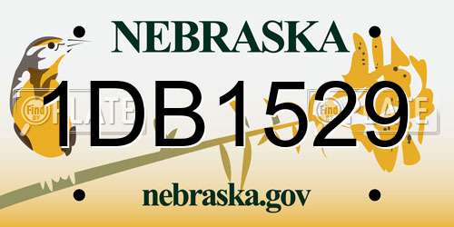 1DB1529 Nebraska License Plate