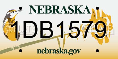 1DB1579 Nebraska License Plate