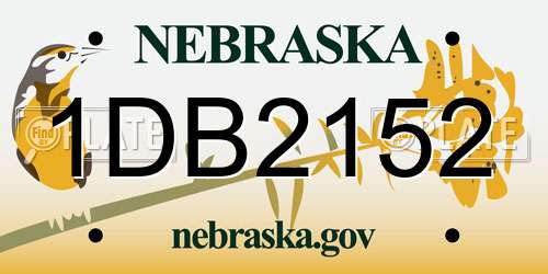 1DB2152 Nebraska License Plate