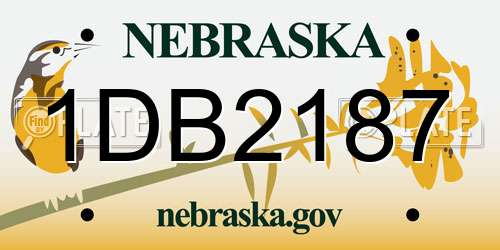 1DB2187 Nebraska License Plate