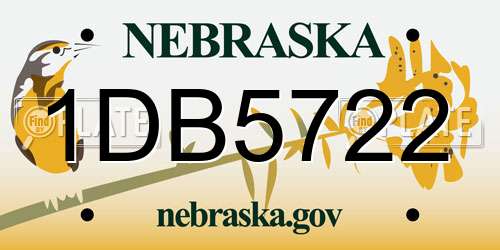1DB5722 Nebraska License Plate