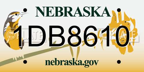 1DB8610 Nebraska License Plate