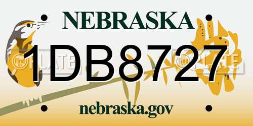 1DB8727 Nebraska License Plate