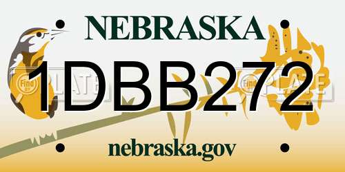 1DBB272 Nebraska License Plate