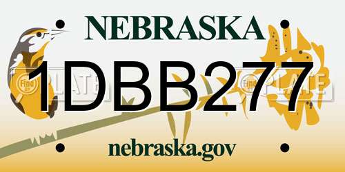 1DBB277 Nebraska License Plate