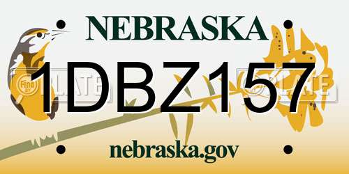 1DBZ157 Nebraska License Plate