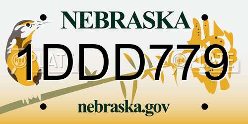 1DDD779 Nebraska License Plate