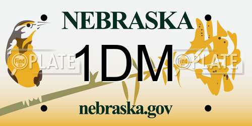 1DM Nebraska License Plate