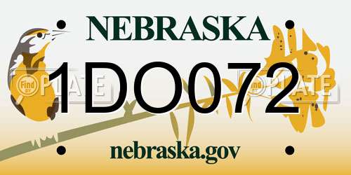 1DO072 Nebraska License Plate