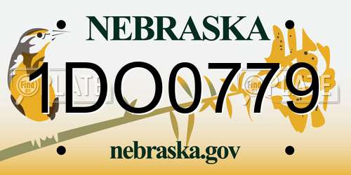 1DO0779 Nebraska License Plate