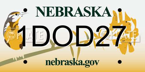 1DOD27 Nebraska License Plate