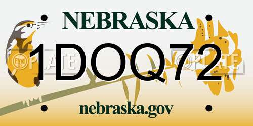 1DOQ72 Nebraska License Plate
