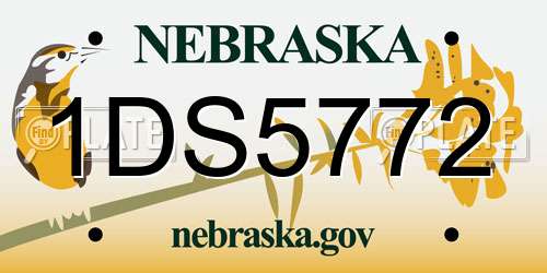 1DS5772 Nebraska License Plate