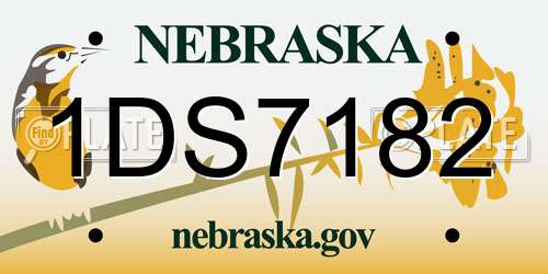 1DS7182 Nebraska License Plate