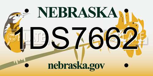 1DS7662 Nebraska License Plate