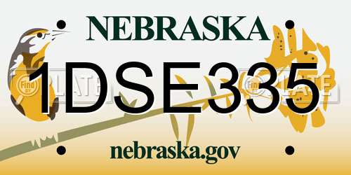 1DSE335 Nebraska License Plate