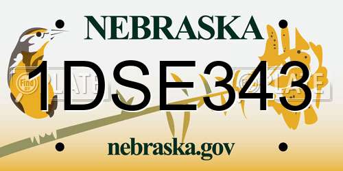 1DSE343 Nebraska License Plate