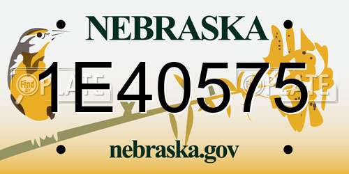 1E40575 Nebraska License Plate