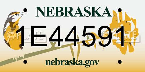 1E44591 Nebraska License Plate