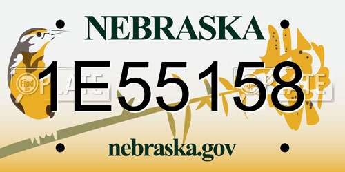 1E55158 Nebraska License Plate