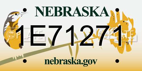 1E71271 Nebraska License Plate