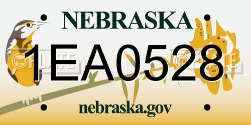 1EA0528 Nebraska License Plate