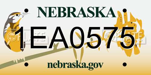 1EA0575 Nebraska License Plate