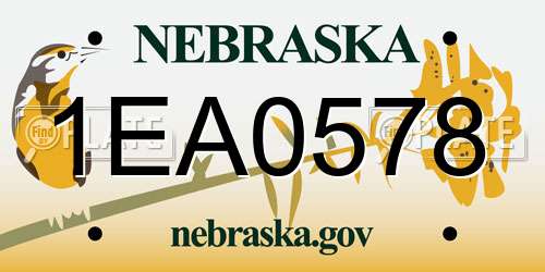 1EA0578 Nebraska License Plate