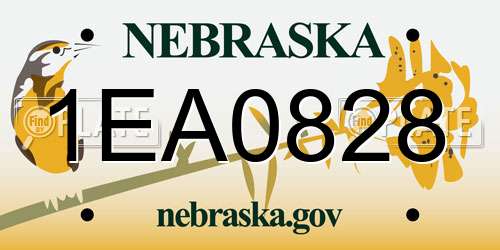 1EA0828 Nebraska License Plate