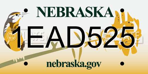 1EAD525 Nebraska License Plate