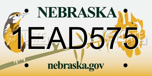 1EAD575 Nebraska License Plate
