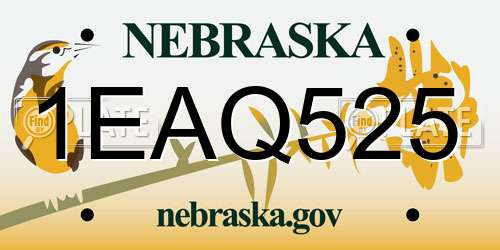 1EAQ525 Nebraska License Plate