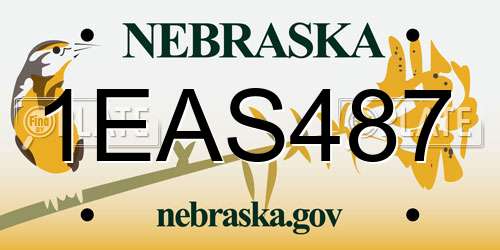 1EAS487 Nebraska License Plate