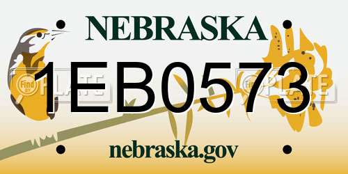 1EB0573 Nebraska License Plate