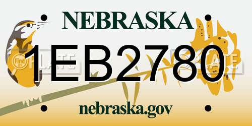 1EB2780 Nebraska License Plate