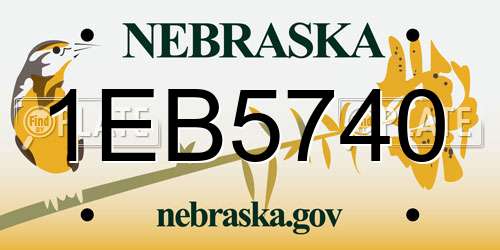 1EB5740 Nebraska License Plate
